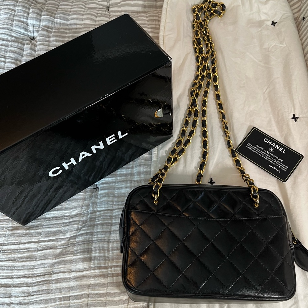 Vintage Chanel Quilted Lambskin Camera Bag